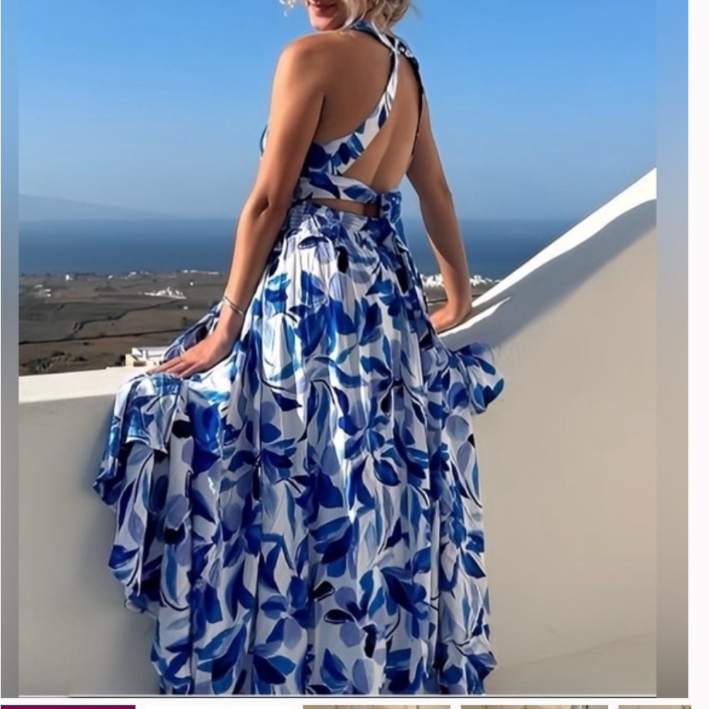Blue Floral Maxi Dress
